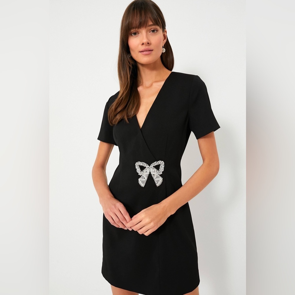Tuckernuck NWT Hyacinth House Black Beaded Bow Dress sz L